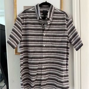 14th & Union Black and White Striped Men's Shirt